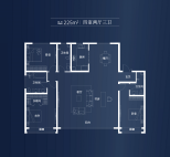 建面约225平 四室两厅三卫
