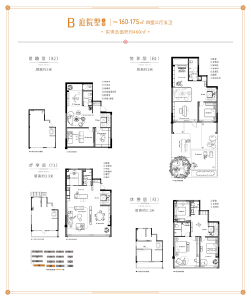 B 庭院墅下叠 160-175㎡ 四室三厅五卫