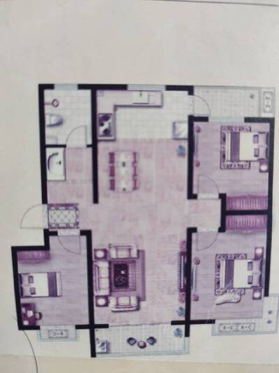豪成花园，3室2厅1卫，95㎡，精装，售价68万