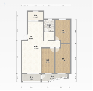 中央绿城3室2厅1厨1卫124平