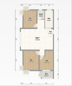 中央绿城3室2厅1厨1卫105平