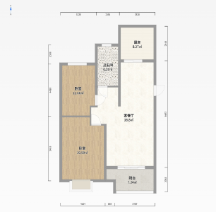 浮来春公馆2室2厅1厨1卫90.6平